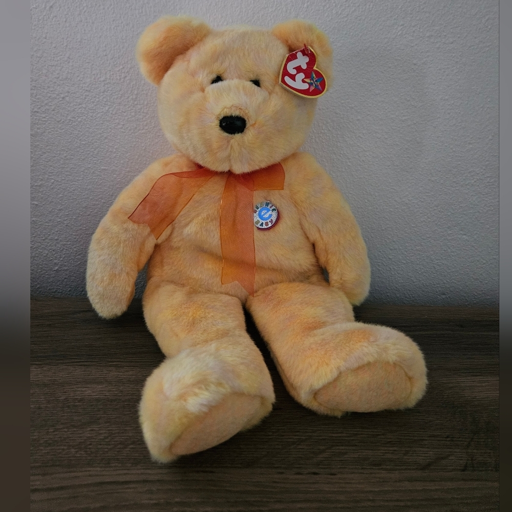 Ty Beanie Buddy Sunny Yellow Bear Plush‎ Stuffed Animal with Tags 09414